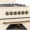Kaasu-sähköliesi MPM MPM-56-KRM-14, 56 cm, 4 kaasupoltinta, sähköuuni, kerma