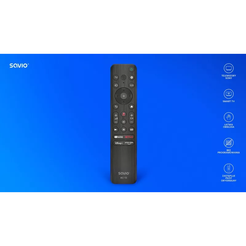 Kaukosäädin Savio RC-13 IR langaton Sony TV 10 m kantama