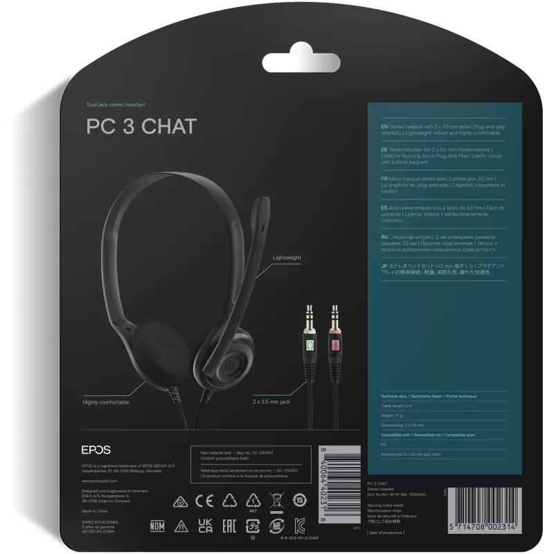 Sennheiser PC 3 CHAT -kuulokemikrofoni musta