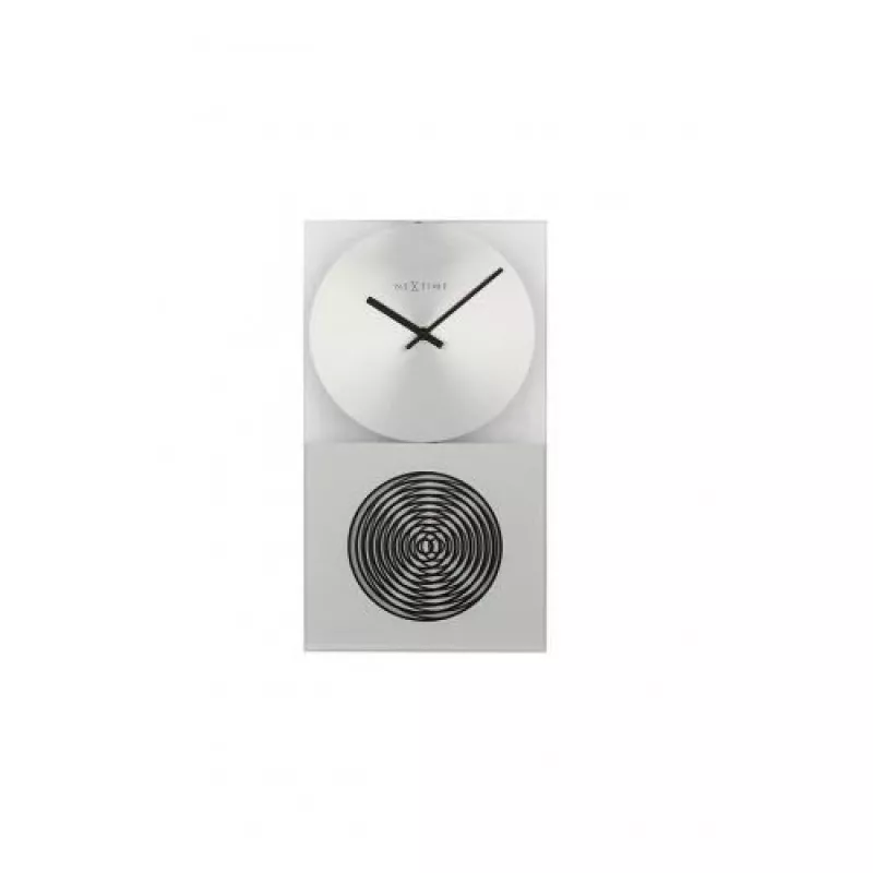 NeXtime kello 3028 OP kello, 16x30,2 cm, seinäkello, lasi, hopea