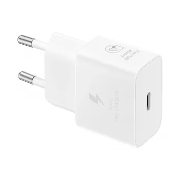 AC-pikalaturi Samsung EP-T2510 25W valkoinen, USB‑C, PPS, Super Fast Charging