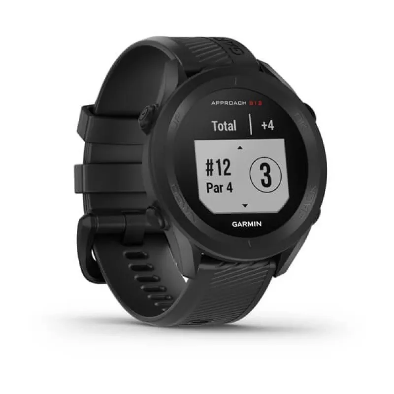 GPS-golfkello GARMIN Approach S12 musta, 43 mm kotelo, silikoniranneke, 30 h GPS-akku