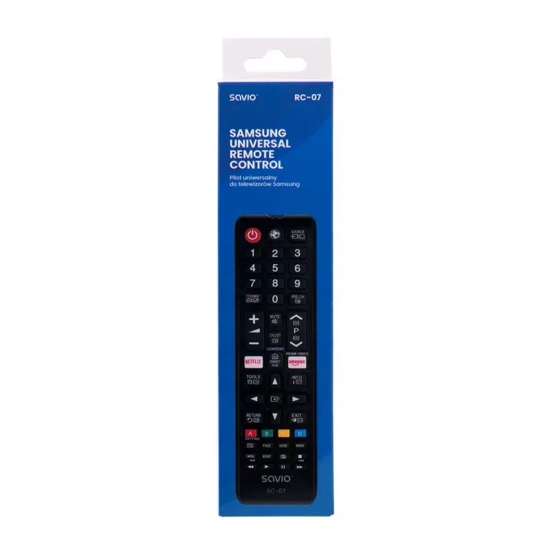 SAVIO RC-07 -kaukosäädin Samsung TV:lle, IR langaton, musta, painikkeet