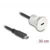 USB-kaapeli DeLOCK 88183 0,3 m USB-C musta hopea