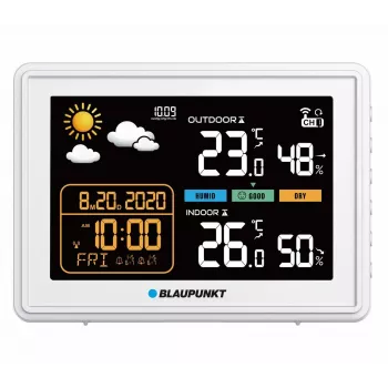 Sääasema BLAUPUNKT WS30WH — sisä- ja ulkolämpötilan ja kosteuden seuranta