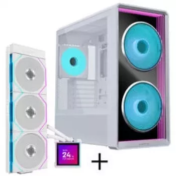 Lian Li LANCOOL 217 INF PC-kotelopaketti + HydroShift II LCD-S 360TL AiO - valkoinen