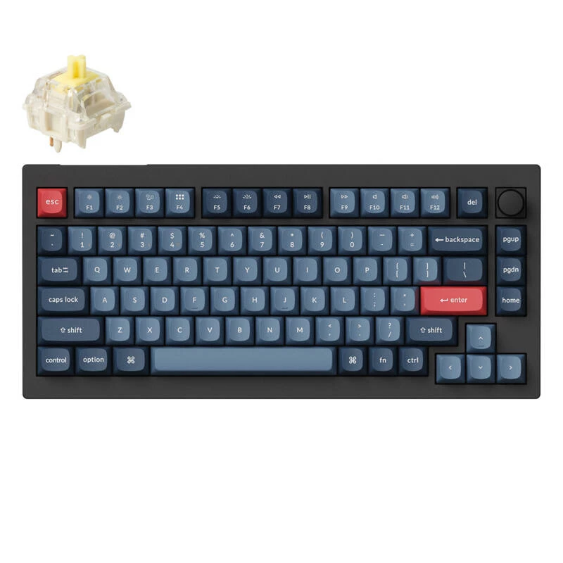 Keychron V1 Max näppäimistö universaali USB RF Wireless Bluetooth musta harmaa 75% mekaaninen