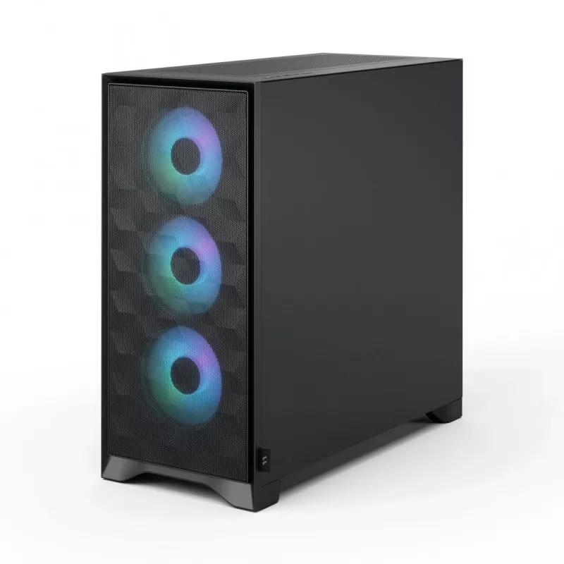 Fractal Design Pop 2 Air musta Solid Midi-Tower-PC-kotelo — ATX-tuki, 3x 120 mm etutuulettimet, 2,5/3,5 inch asemapaikat, 215×481×462 mm