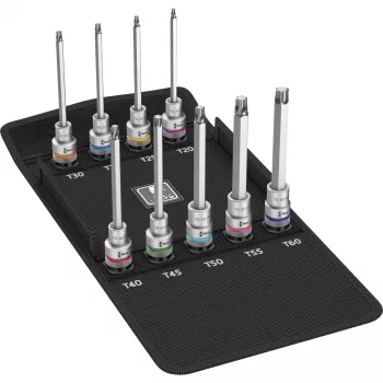 Wera 8767 C TORX HF 3 Zyklop 1/2 tuuman TORX bittihylsyavainsarja, 9-osainen