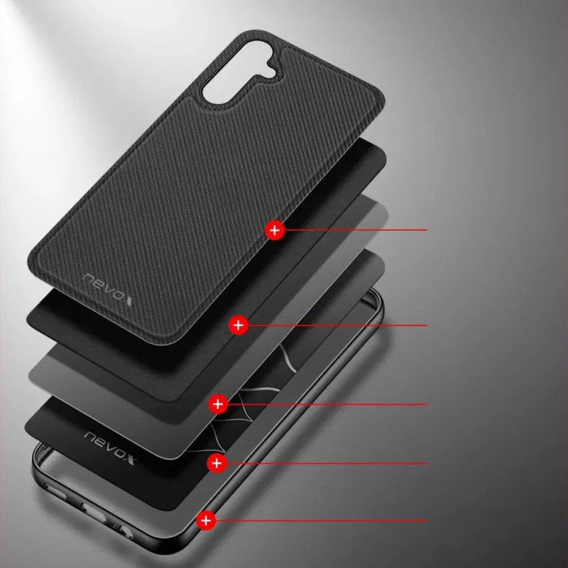 StyleShell NYLO, puhelinkotelo musta, Samsung Galaxy A15 5G / A15 4G