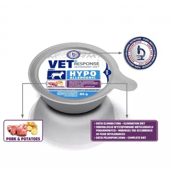 VET RESPONSE Hypoallergenic sika - märkäruoka kissoille - 85 g