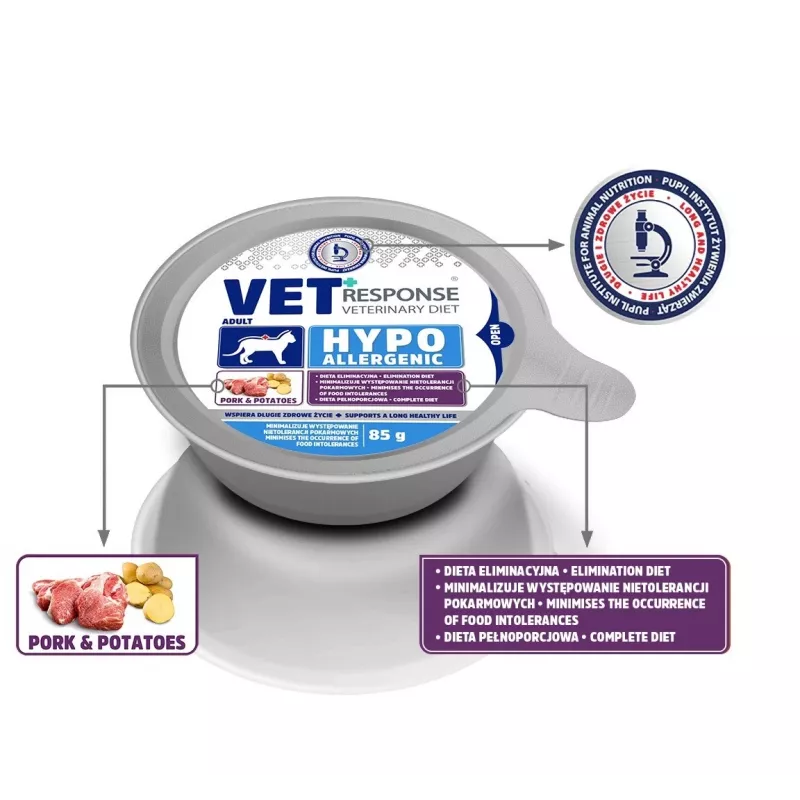 VET RESPONSE Hypoallergenic sika - märkäruoka kissoille - 85 g