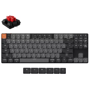 Keychron K1 mekaaninen näppäimistö 80 % QWERTY englanti, USB + Bluetooth, LED-taustavalo, harmaa