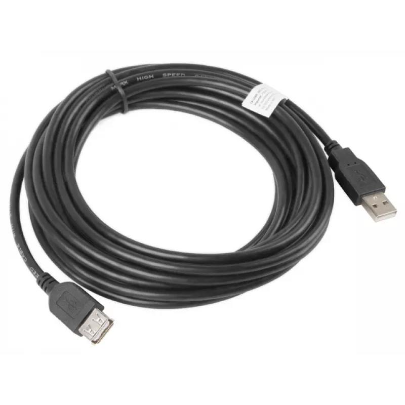 Lanberg CA-USBE-10CC-0050-BK USB-kaapeli 5 m USB 2.0 USB A musta (CA-USBE-10CC-0050-BK)