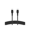 Kaapeli BoostCharge USB-C/USB-C punottu silikoni 2 m, musta
