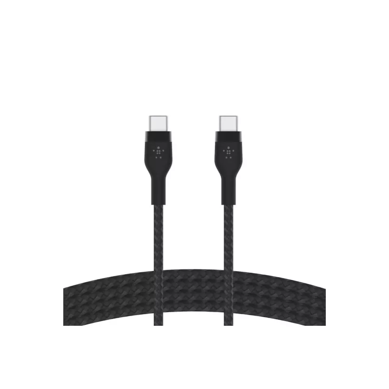 Kaapeli BoostCharge USB-C/USB-C punottu silikoni 2 m, musta