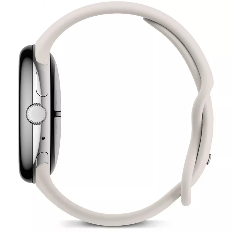 Google Pixel Watch 3 45 mm Wi-Fi älykello, kiillotettu hopea (Porcelain)