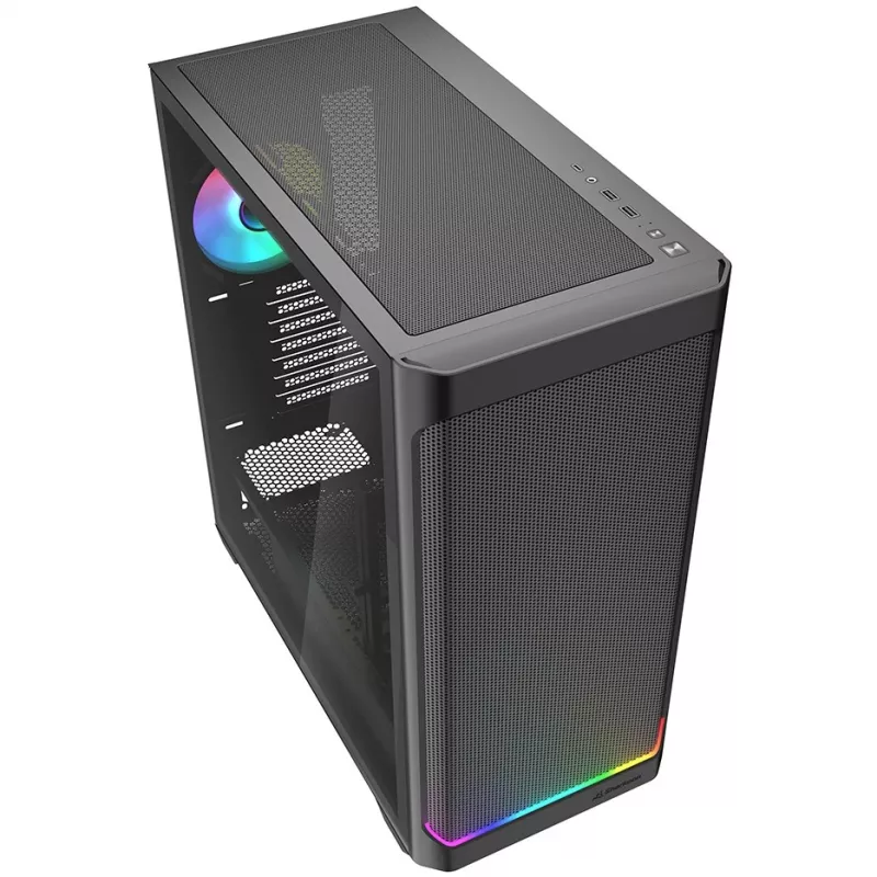 PC-kotelo Sharkoon AK4W RGB Strip Midi Tower musta
