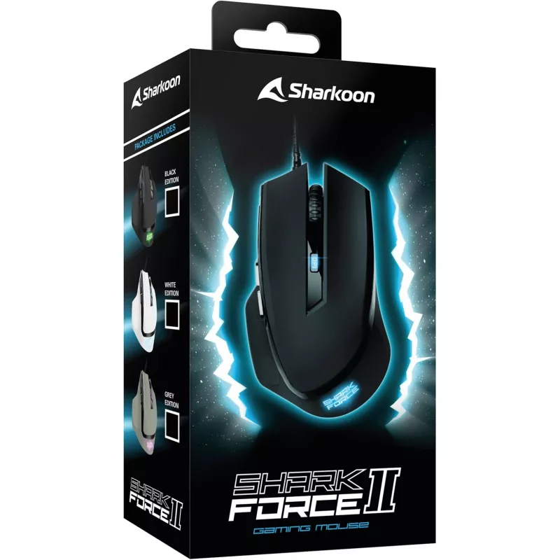 Hiiri Sharkoon SHARK Force II USB Type-A, optinen, 4200 DPI