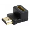 HDMI-sovitin GEMBIRD A-HDMI90-FML, HDMI–HDMI, 90° kulmasovitin, musta