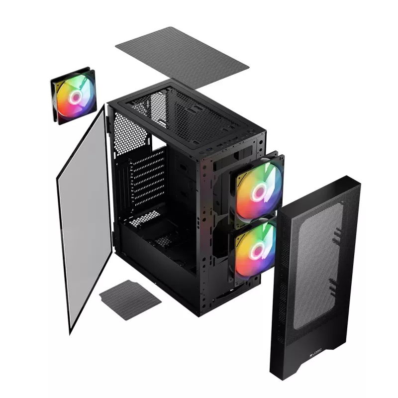 Logic ARYA ARGB MINIDI USB 3.0 kotelo musta