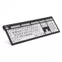 Logickeyboard XL Print Universal USB QWERTZ saksa musta valkoinen