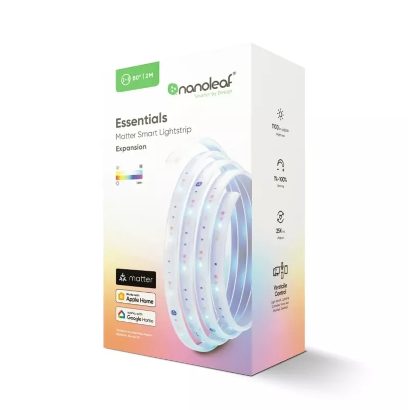 Nanoleaf Essentials Light Strips -laajennus 2 metriä | 23 W | RGBCW | Bluetooth, Thread | 2700 - 6500 K