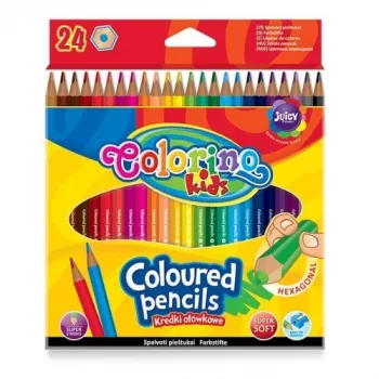Colorino Kids kuusikulmaiset värikynät 24 väriä