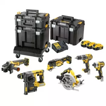 DeWalt DCK685P3T 18V akkutyökalusarja — 3×5,0 Ah akut, DCH273-poravasara, kulmahiomakone, laukku