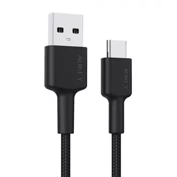 USB-C-USB-A-kaapeli Aukey CB-CA2, nylonpunos, Quick Charge 3 A, 1 m