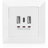 DIGITUS DA-70618 - USB-lähtö - USB, USB Type C - 2 USB-liitäntää, 1 USB-C-liitäntä - 3,1 A - RAL 9003, signaalivalkoinen