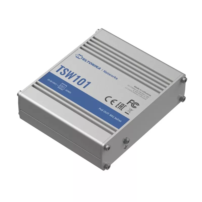 Teltonika TSW101 kytkin 5xGbE Ethernet 4xPoE+