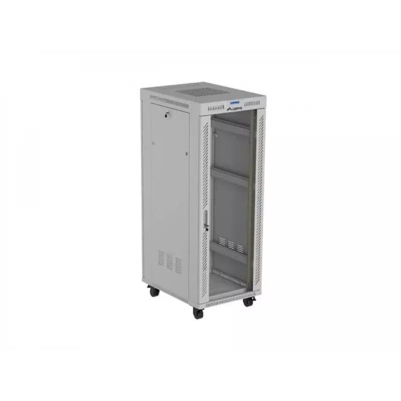 19 tuuman 32HE LANBERG pystykaappi 600×800 mm harmaa lasiovella ja LCD (litteä pakkaus)