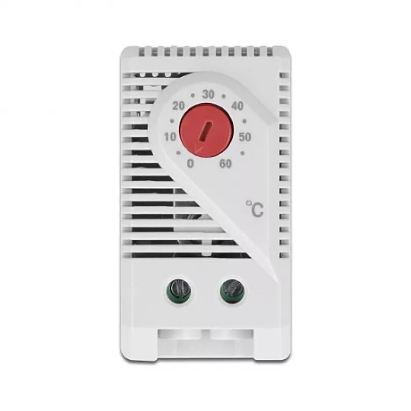 Termostaatti DELOCK 66824, muovikotelo, IP20, 30 W, 250 V, 10 A, 43×60×33 mm, harmaa/punainen