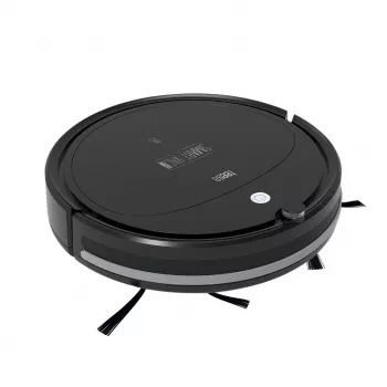 Robotti-imuri TEESA Smart VAC 2 — pyöreä, musta, 1000 Pa imuteho, 9,6 V/2000 mAh Li-akku, 0,2 l pölysäiliö, WLAN, automaattinen paluu
