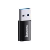 Adapteri Baseus Ingenuity USB Type-A (liitin) USB Type-C (pistoke) 10 Gbit/s, musta, 14×22×8 mm
