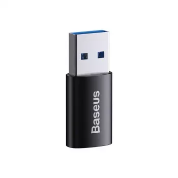 Adapteri Baseus Ingenuity USB Type-A (liitin) USB Type-C (pistoke) 10 Gbit/s, musta, 14×22×8 mm