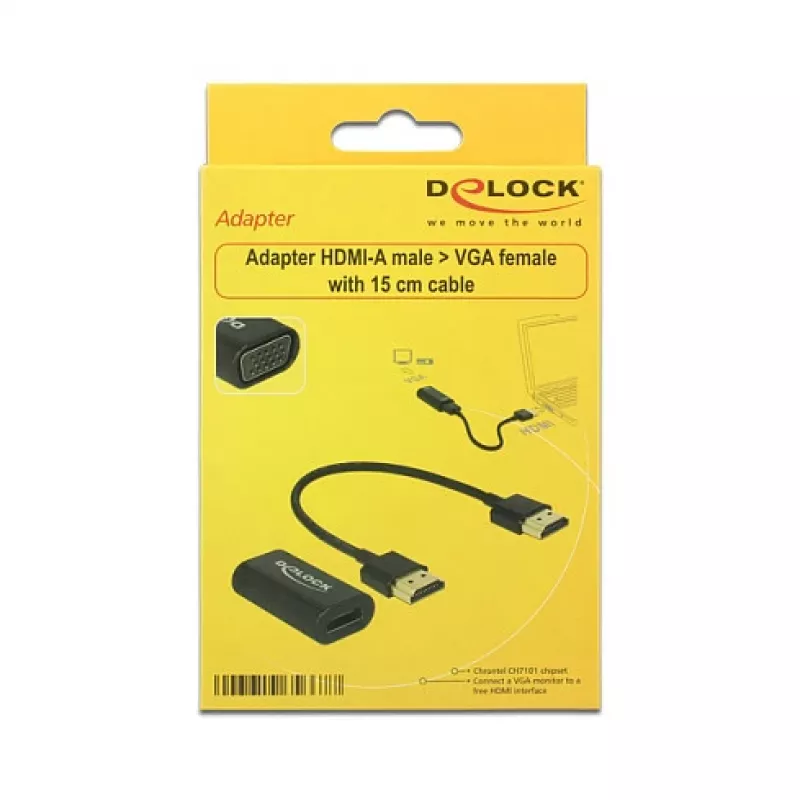 Kaapeli HDMI/VGA DeLOCK 65667 0,15 m