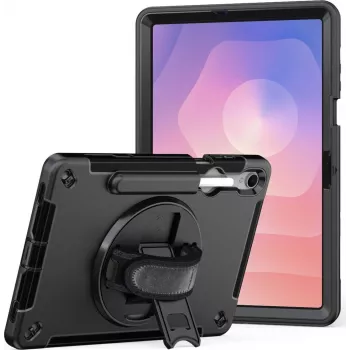 Kickstand-kotelo jt berlin Samsung Galaxy Tab S11:lle tukevalla käsilenkillä — musta