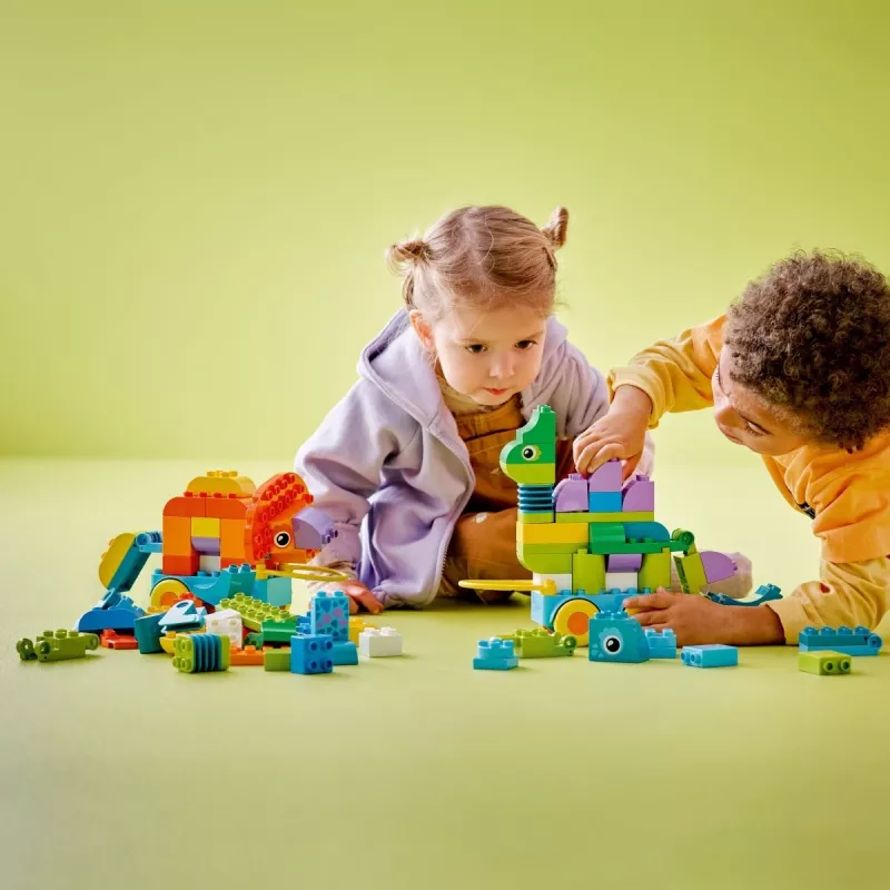 Rakennuslelu LEGO DUPLO 10451 Dinosaurukset pyörillä 3-in-1-sarja, 108 osaa, ikä 3+, korkeus 220 mm