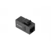 Keystone-moduuli LANBERG KSU6-3000 — Cat6 U/UTP RJ-45 naaras–RJ-45 naaras, matala rakenne, musta