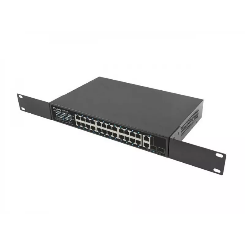 Lanberg kytkin 24X 100MB DSP+/2X Combo Rack 19 360W V2