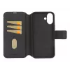 Nahkakotelo iPhone 16:lle, musta