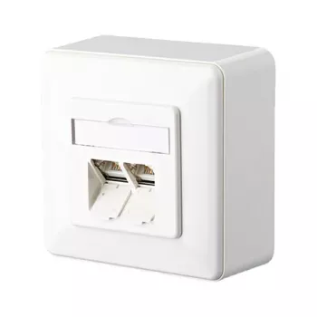 METZ CONNECT BTR IT CONNECT E-DAT C6 8/8(8) AP Cat.6 - seinäkotelo - RJ-45 x 2 - puhtaanvalkoinen, RAL 9010 - 2 porttia (1307380002-I)