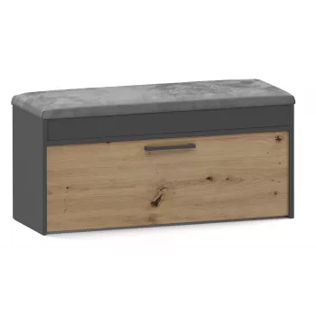 Suljettu kenkakaappi Top e Shop PARMA — antrasiitti ja tammi, lastulevy, 1000×490×350 mm