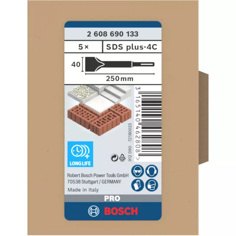 Poravasaran talttalisäosa Bosch 2 608 690 133 ruostumaton teräs 250 mm