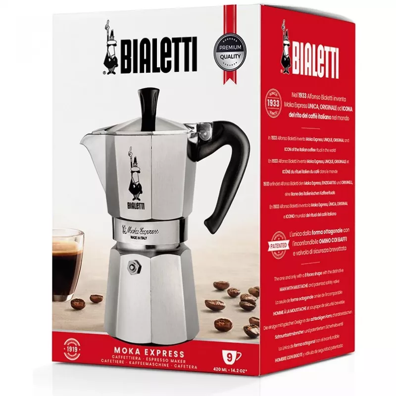 Bialetti Moka Express mokkapannu 0,55 L musta, hopea