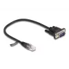 Delock RS-232-sarjakaapeli, RJ45-uros D-Sub 9 -uros, 30 cm, musta