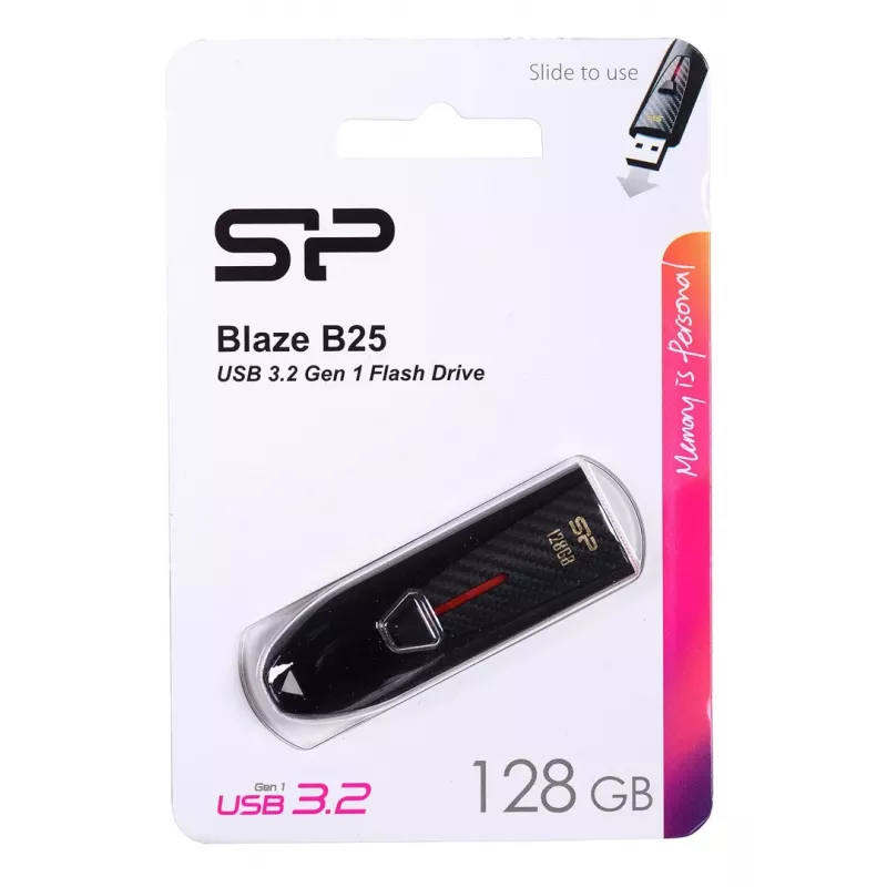 Silicon Power Blaze B25 USB-muistitikku 128 GB USB Type-A 3.2 Gen 1 (3.1 Gen 1) musta
