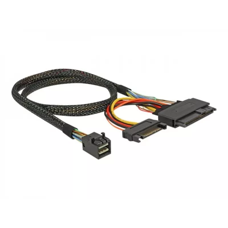 Delock kaapeli SFF-8643 uros > U.2 SFF-8639 naaras + SATA virtaliitäntä 50 cm (84819)